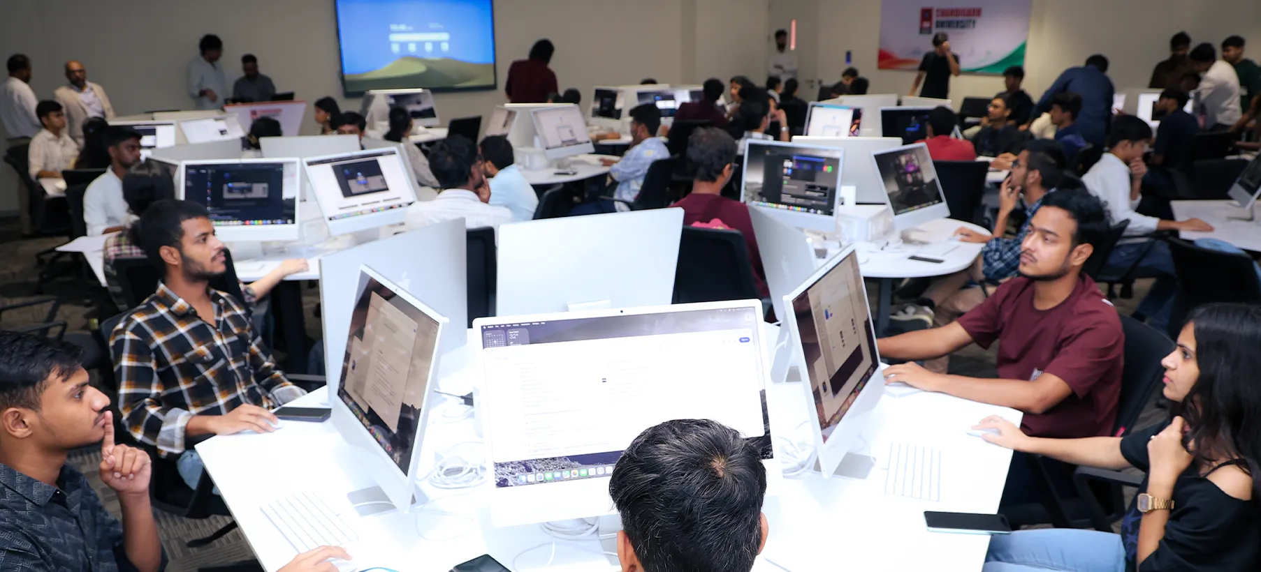 Students at work in one of the campus labs